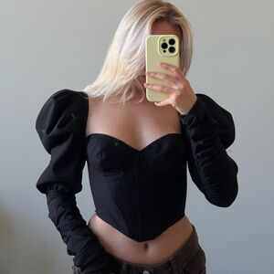 Black Corset Top Mimii London